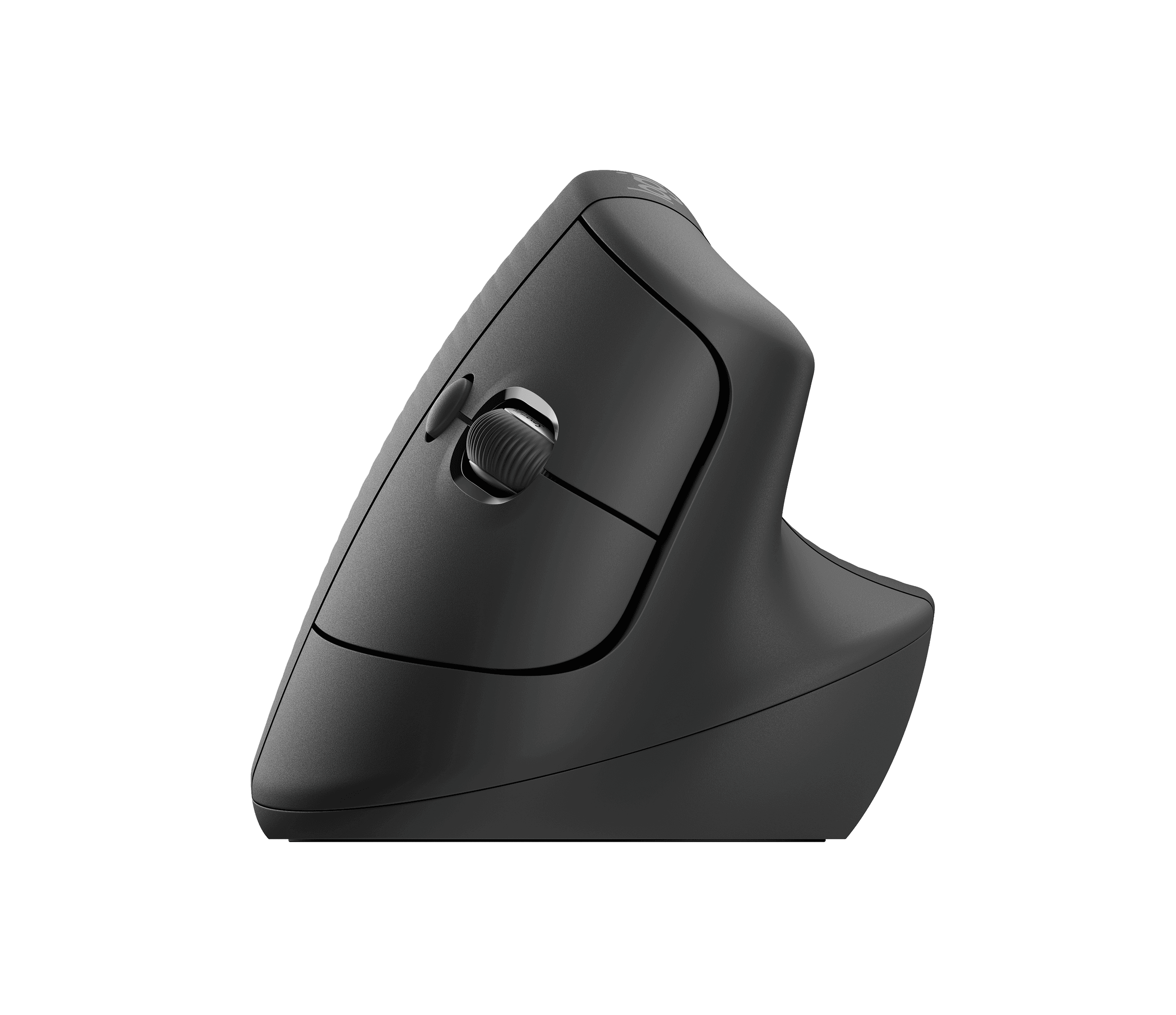Graphite Logitech Lift vertical mouse from the front